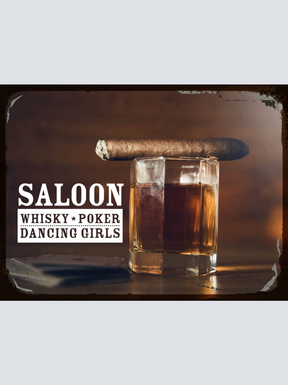 Schild Saloon Whiskey Poker Dancing Girls Bar 12x18 20x30 30x40 Blech/Holz