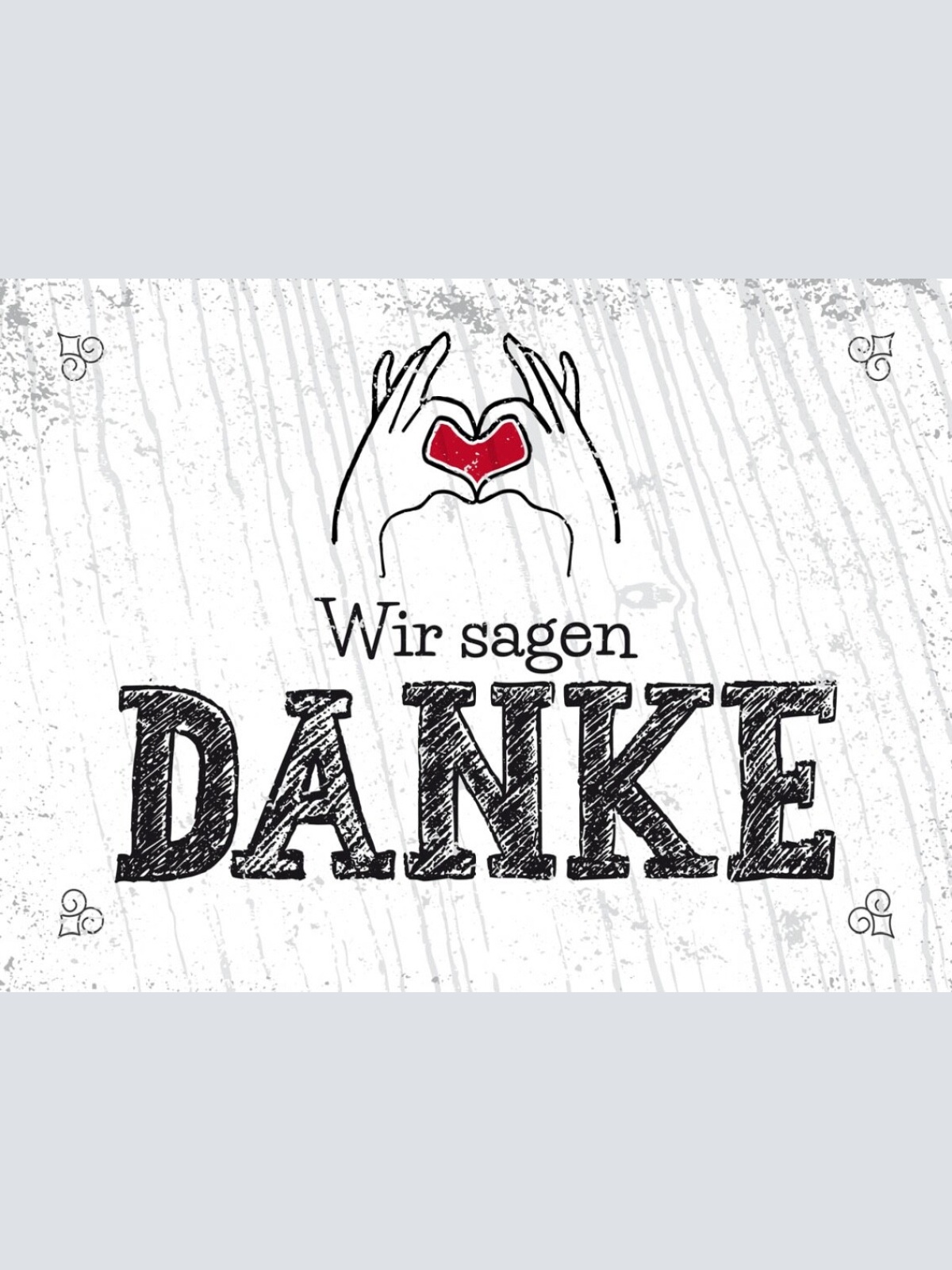 Schild Wir Sagen Danke Vielen Dank Herz Dankeschön 12x18 20x30 30x40 Blech/Holz