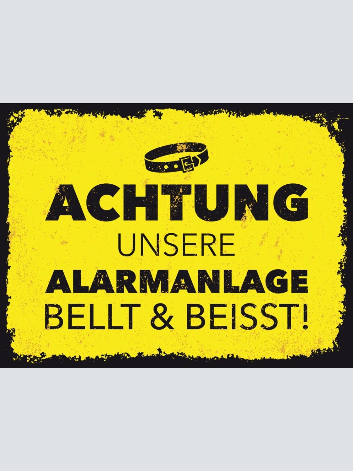 Schild Achtung Unsere Alarmanlage Bellt Beisst Hund 12x18 20x30 30x40 Blech/Holz
