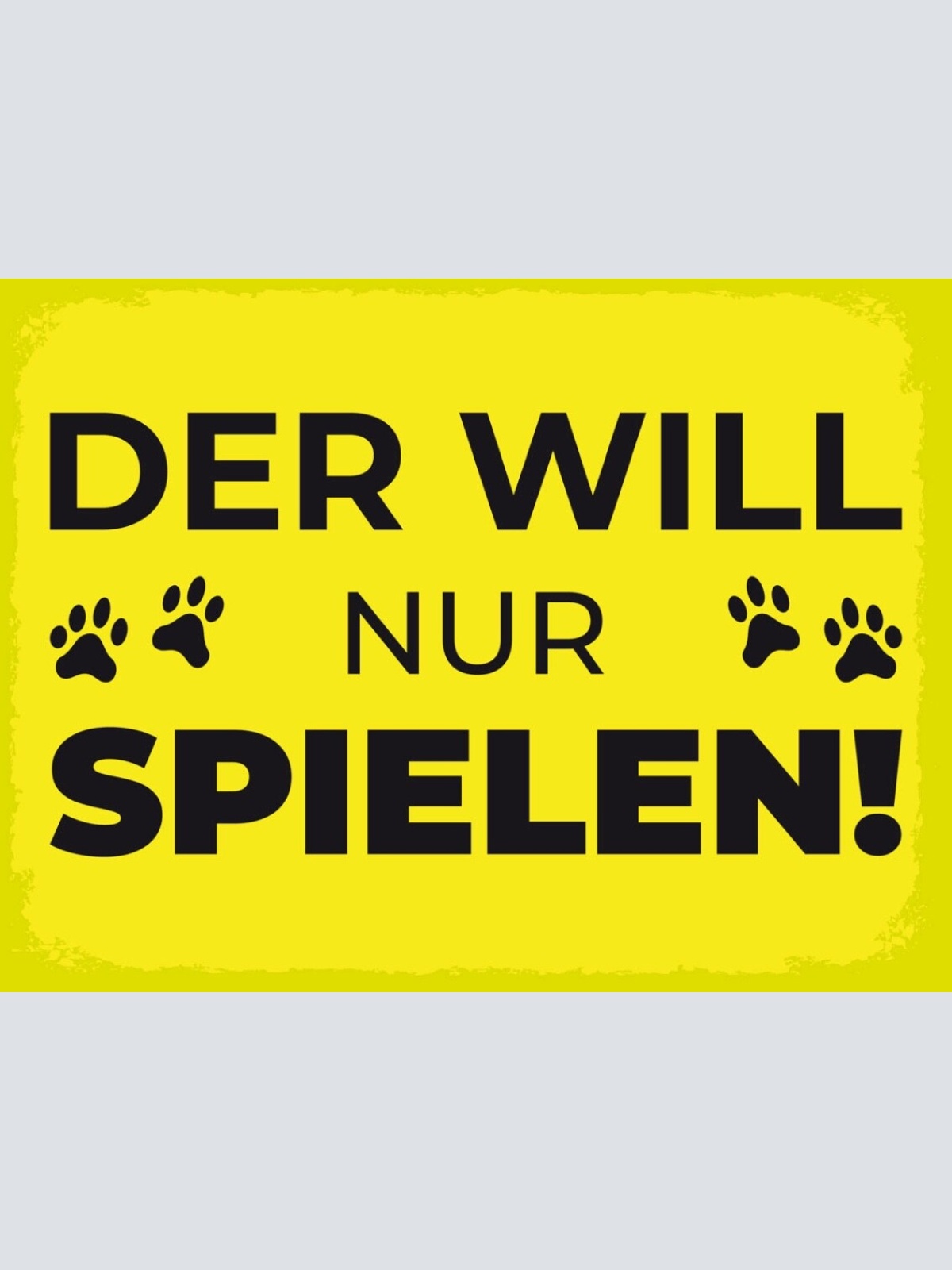 Schild Der Will Nur Spielen Hund Hundebesitzer 12x18 20x30 30x40 Blech/Holz