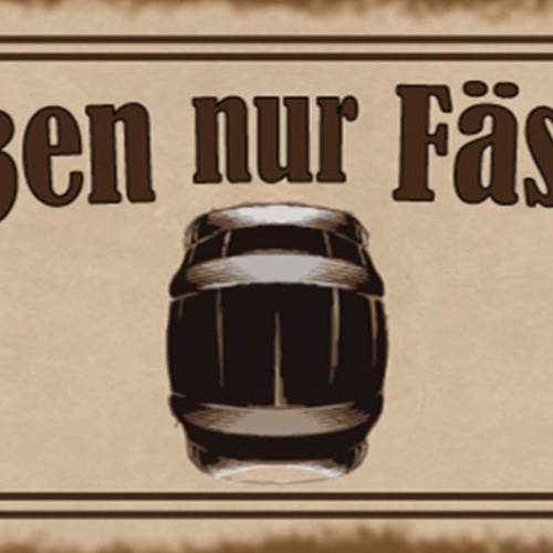 Schild Draußen Nur Fässchen Bier Garten Alkohol Fass Wirt 27x10 Blech od.Holz