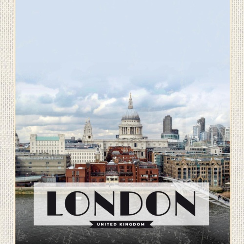 Schild London United Kingdom St.Paul Großbritannien 12x18 20x30 30x40 Blech/Holz