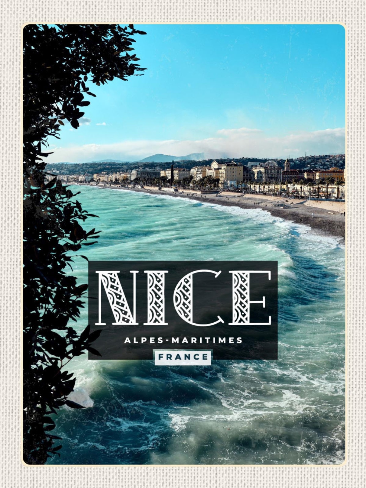 Schild Nice Alpes-Maritimes France Nizza Frankreich 12x18 20x30 30x40 Blech/Holz