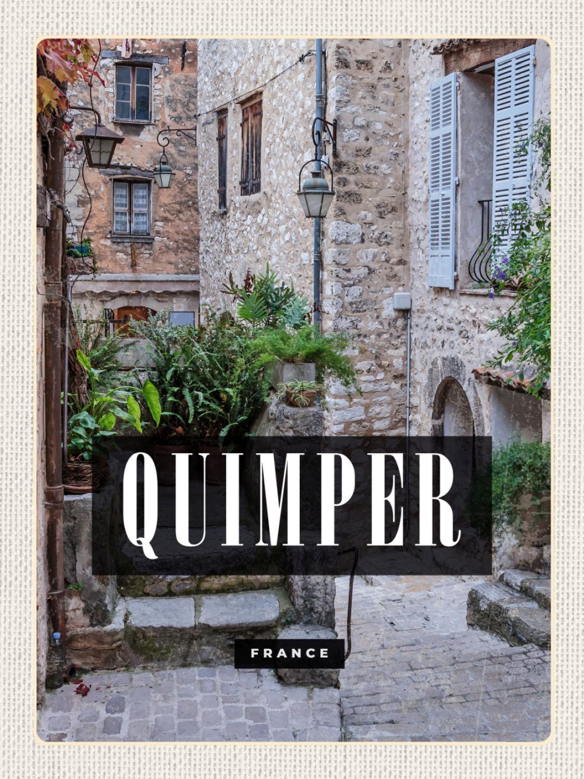 Schild Quimper France Frankreich Altstadt Gasse 12x18 20x30 30x40 Blech od. Holz