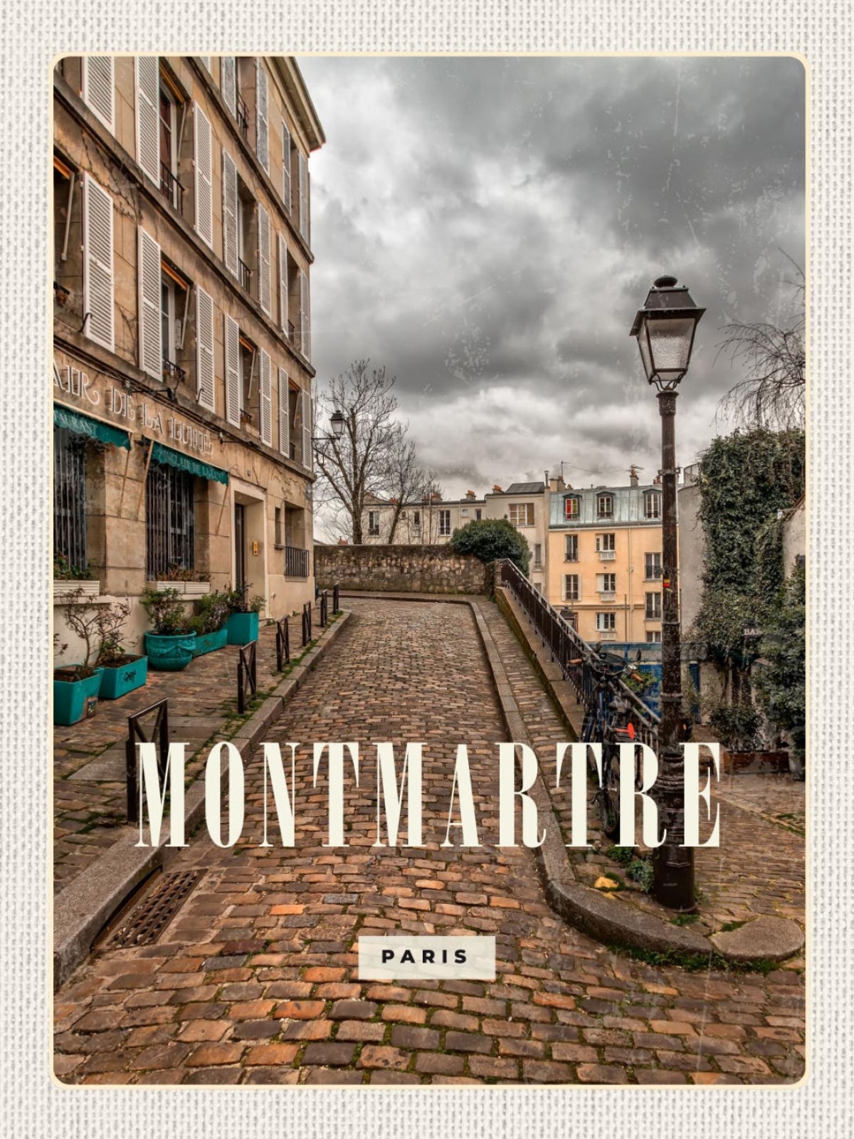 Schild Montmartre Paris Frankreich Stadt Gebäude 12x18 20x30 30x40 Blech/Holz