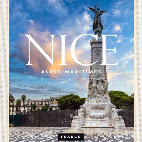 Schild Nice Alpes-Maritimes France Nizza Frankreich 12x18 20x30 30x40 Blech/Holz