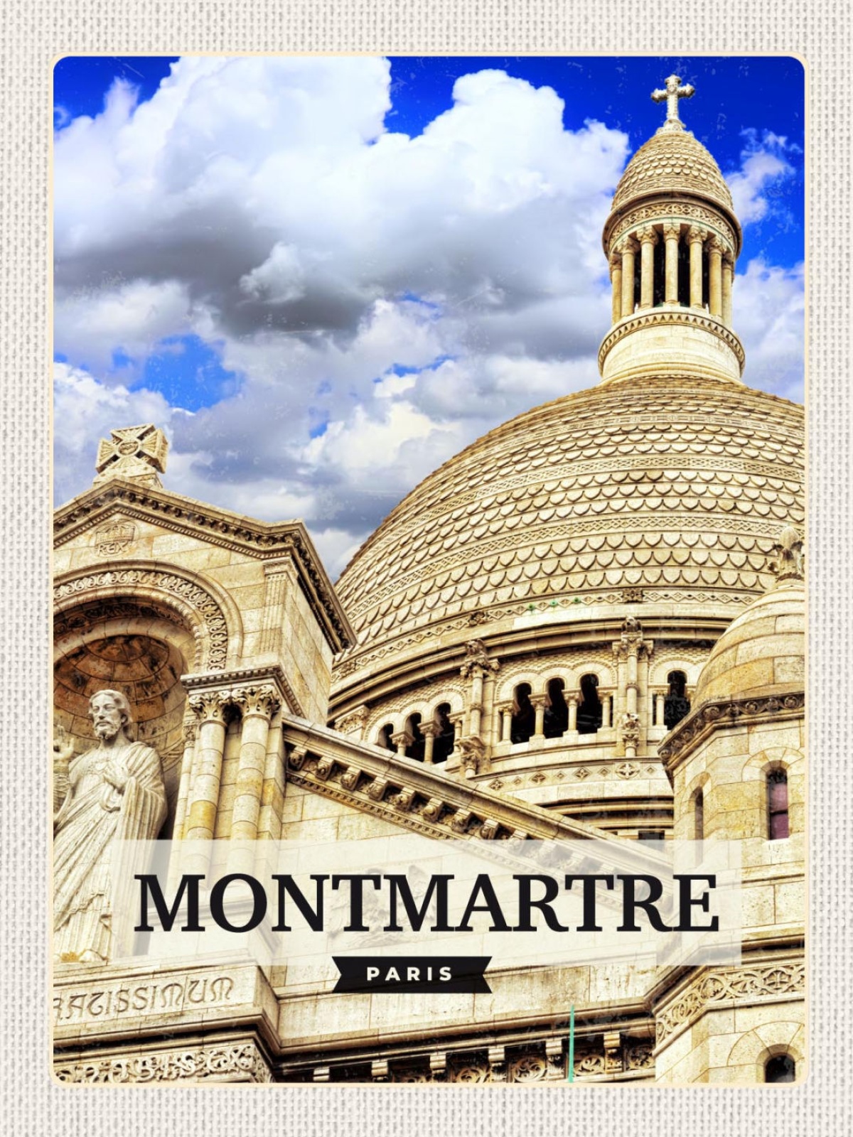 Schild Montmartre Paris Frankreich Sacré-Cœur 12x18 20x30 30x40 Blech od. Holz