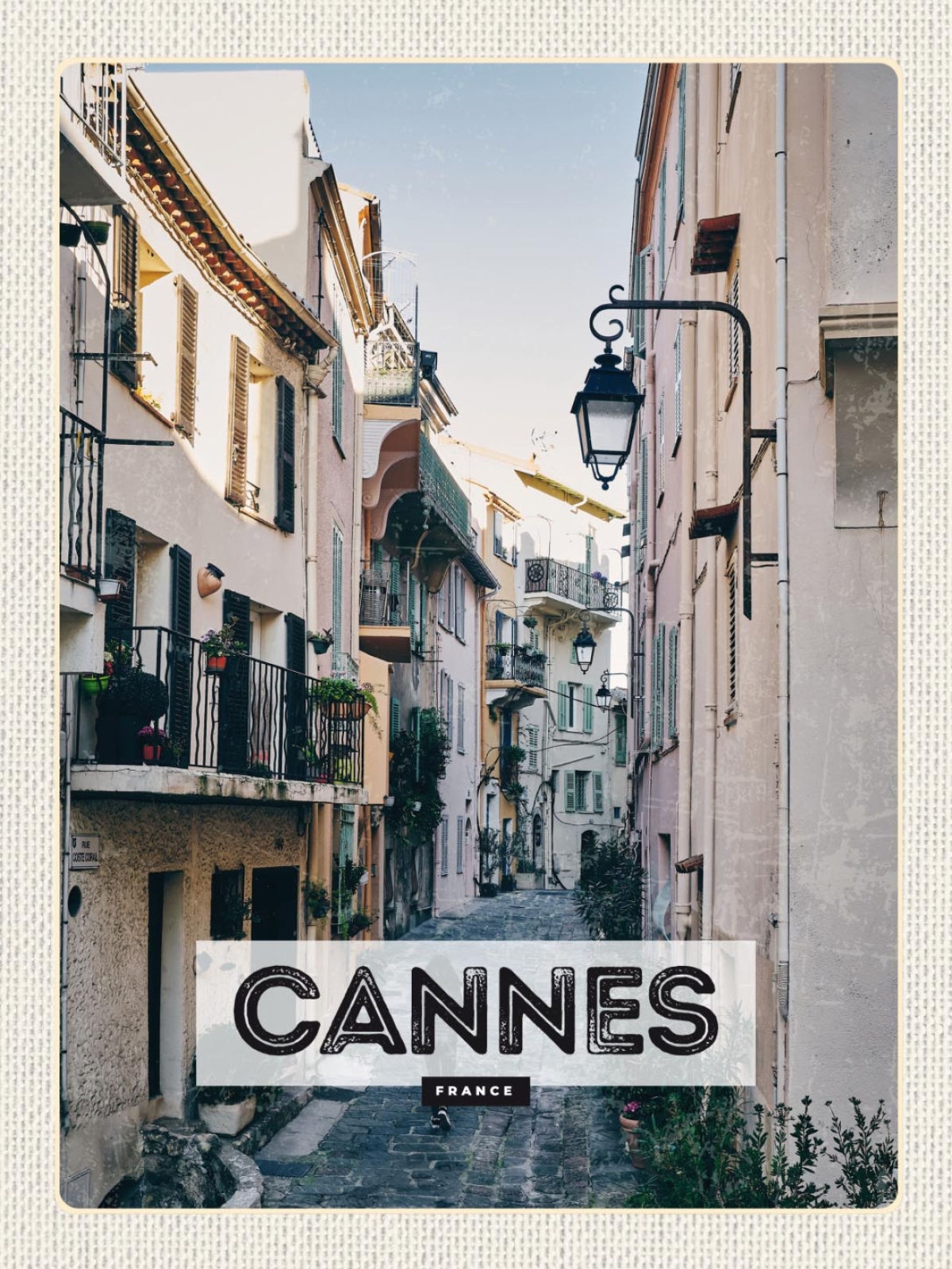 Schild Cannes France Frankreich Stadt Gasse 12x18 20x30 30x40 Blech od. Holz