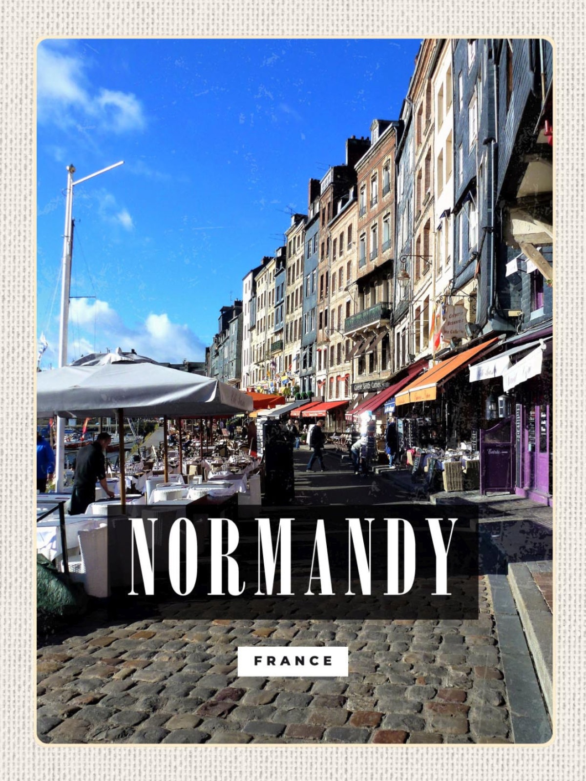 Schild Normandy France Normandie Frankreich Hafen 12x18 20x30 30x40 Blech/Holz