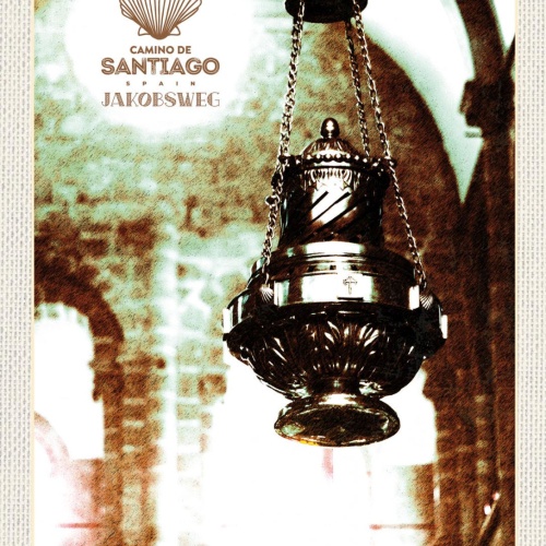 Schild Camino De Santiago Jakobsweg Laterne ESP 12x18 20x30 30x40 Blech/Holz