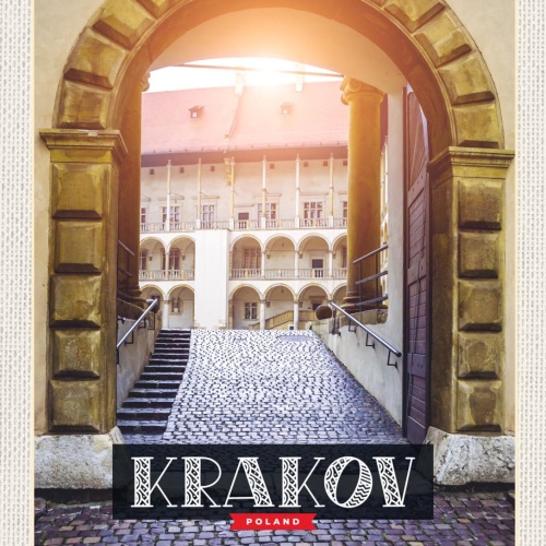 Schild Krakov Poland Krakau PL Wawel Burg Schloss 12x18 20x30 30x40 Blech/Holz