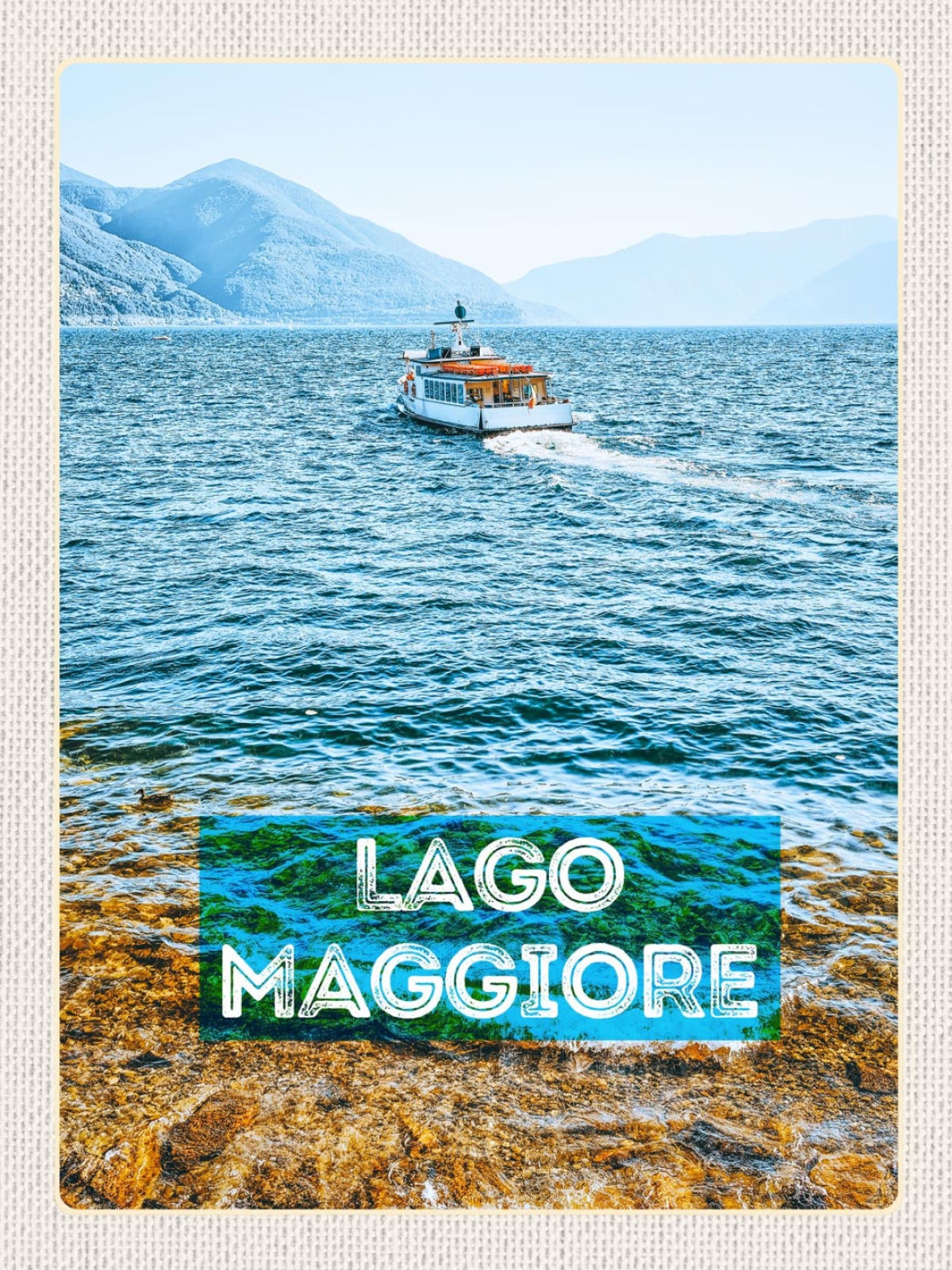 Schild Lago Maggiore See Italien Schweiz Schiff 12x18 20x30 30x40 Blech od. Holz