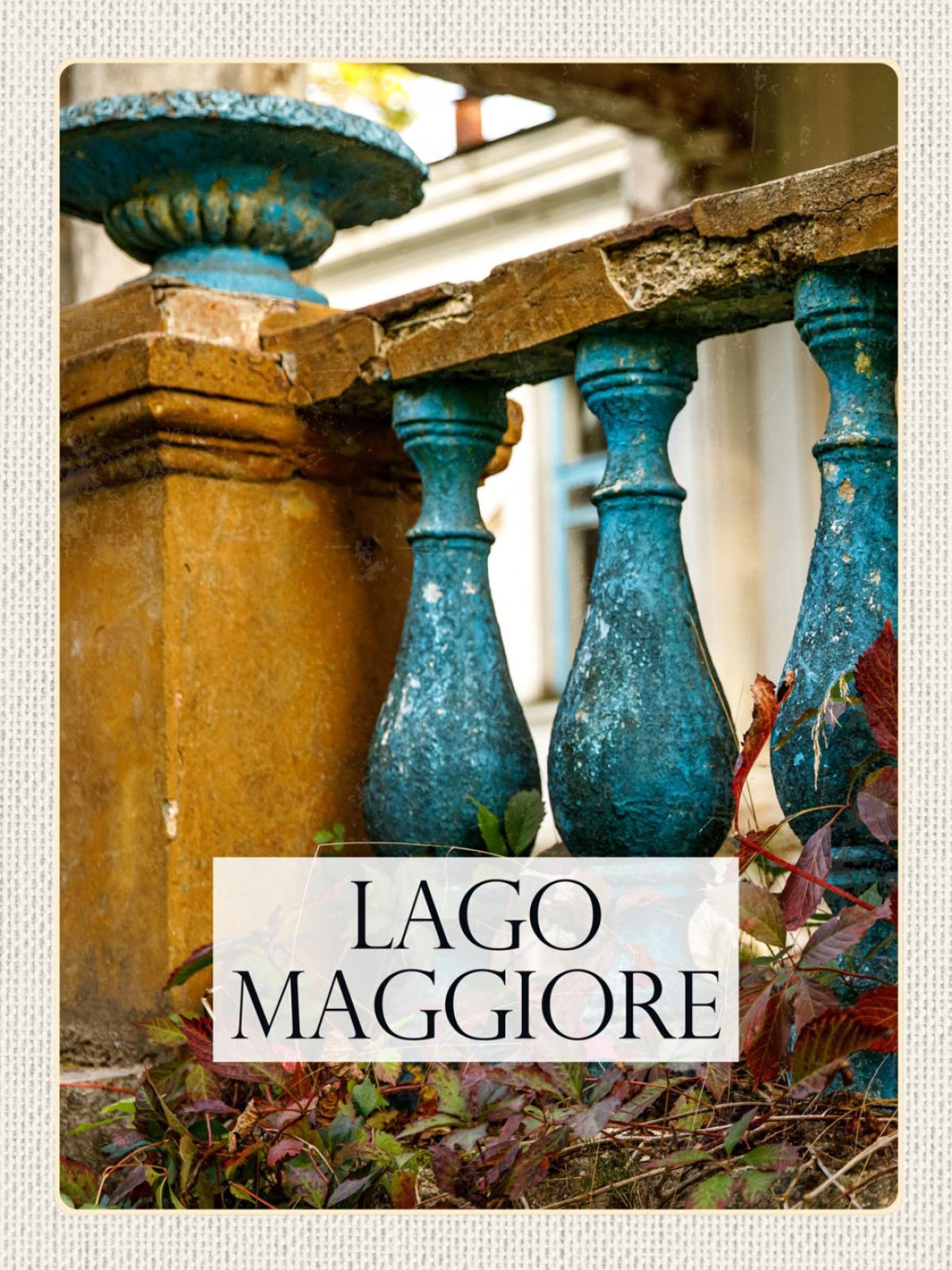 Schild Lago Maggiore See Italien Schweiz Balustrade 12x18 20x30 30x40 Blech/Holz