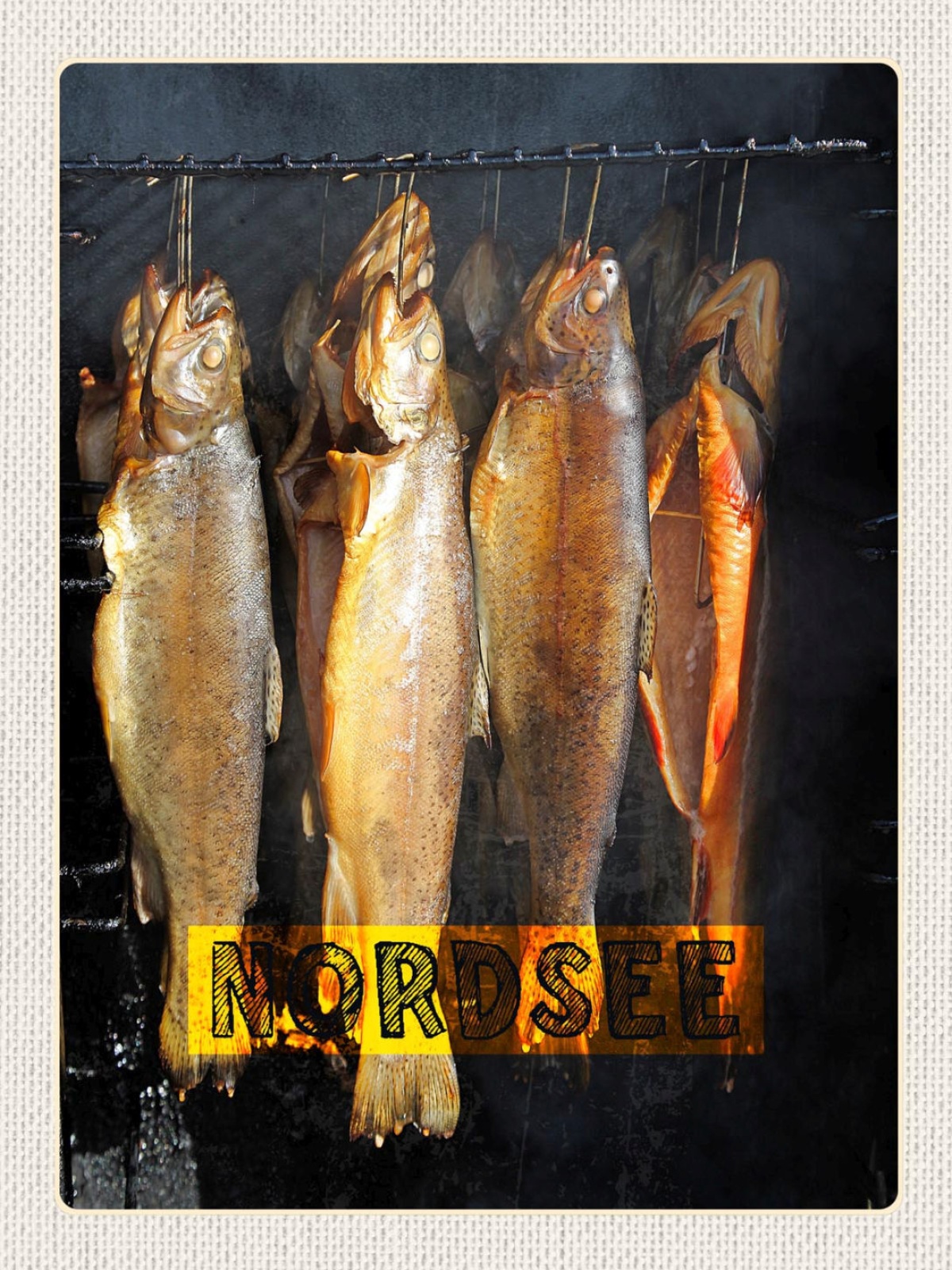 Schild Nordsee Küste Strand Fische Fang Meer D EU 12x18 20x30 30x40 Blech/Holz