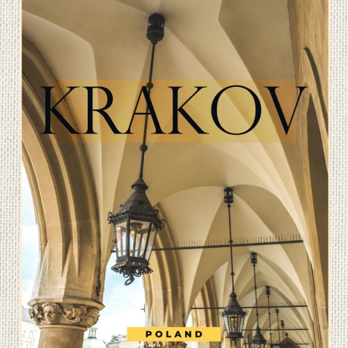 Schild Krakov Poland Krakau Polen Tuchhallen Stadt 12x18 20x30 30x40 Blech/Holz