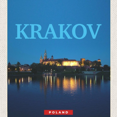 Schild Krakov Poland Krakau PL Wawel Burg Schloss 12x18 20x30 30x40 Blech/Holz