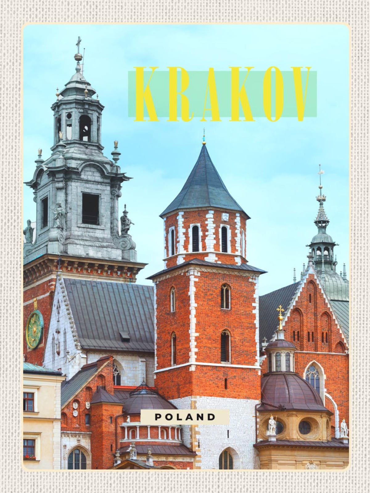 Schild Krakov Poland Krakau Polen Wawel Kathedrale 12x18 20x30 30x40 Blech/Holz