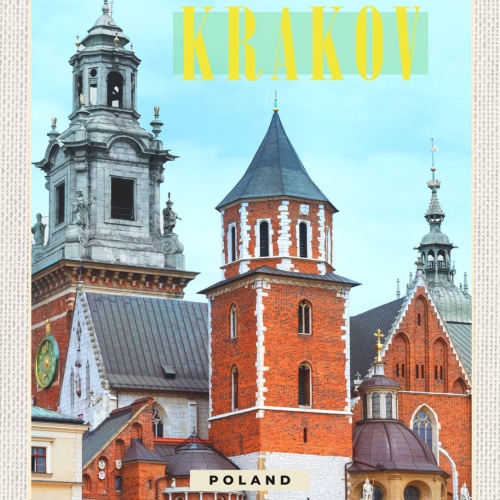 Schild Krakov Poland Krakau Polen Wawel Kathedrale 12x18 20x30 30x40 Blech/Holz