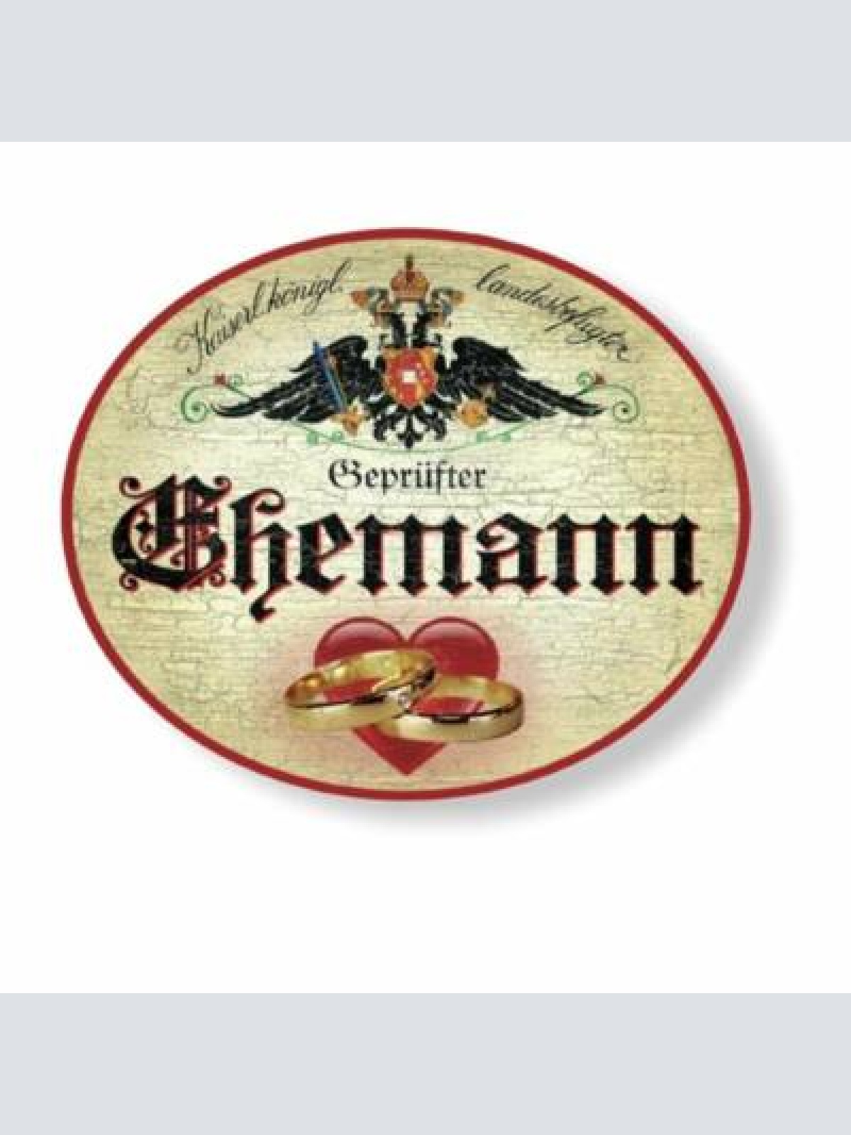 Kuk nostalgie holzschild geprüfter ehemann