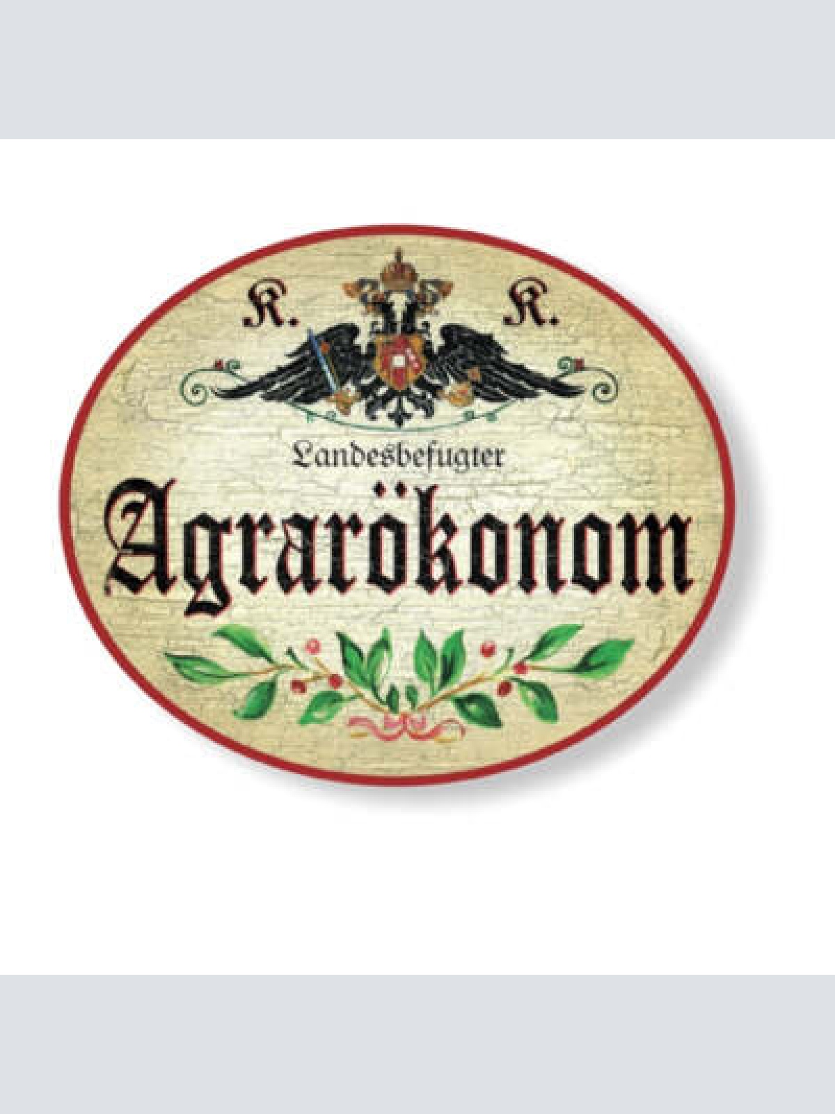 KuK Nostalgie Holzschild landesbefugter Agrarökonom