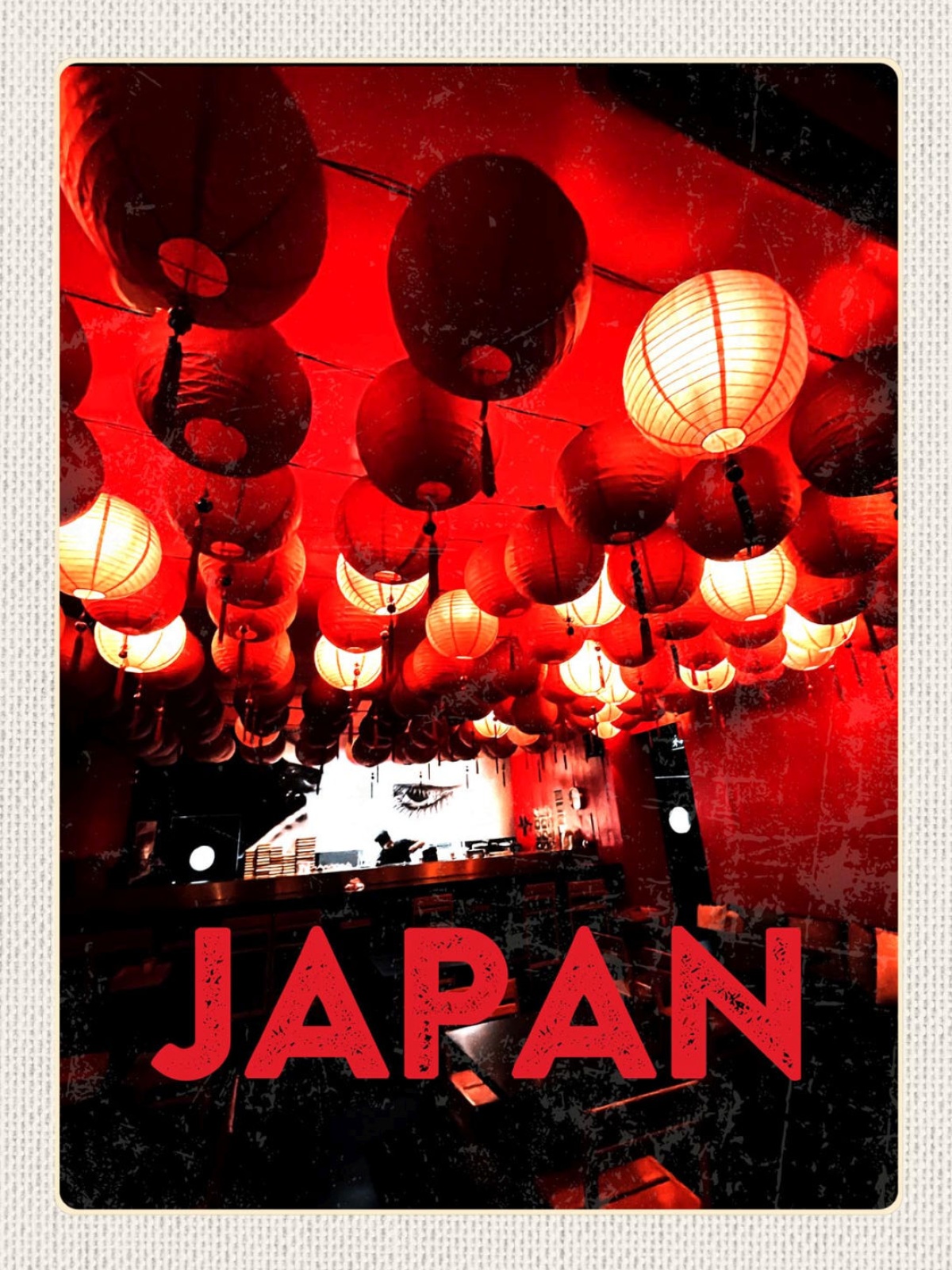 Schild Japan Rote Laternen Chinesisches Neujahr 12x18 20x30 30x40 Blech/Holz