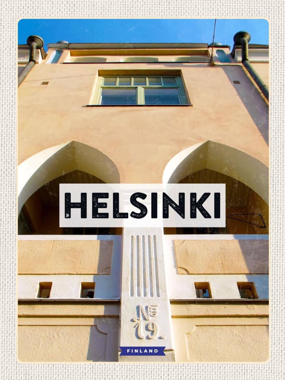 Schild Helsinki Finland Finnland Gebäude Haus Stadt 12x18 20x30 30x40 Blech/Holz