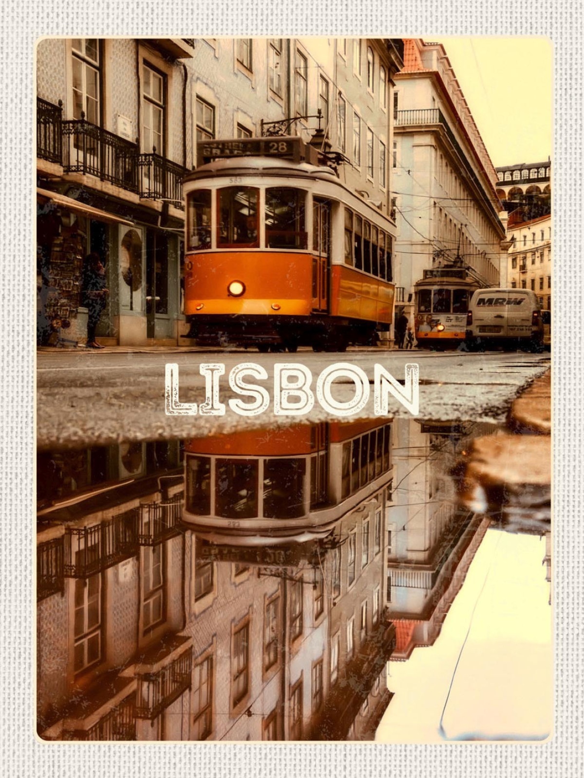 Schild Lisbon Lissabon Portugal Tram Stassenbahn 12x18 20x30 30x40 Blech/Holz