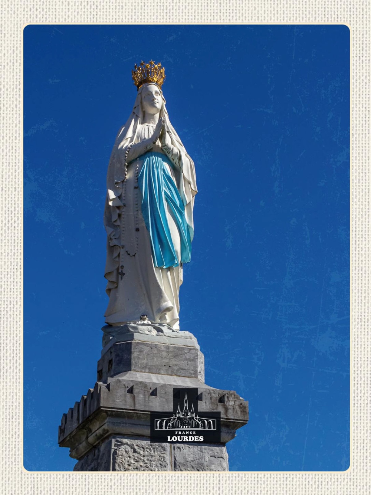 Schild Lourdes France Frankreich Statue Maria 12x18 20x30 30x40 Blech/Holz