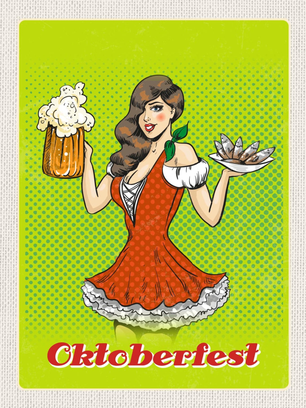 Schild Oktoberfest München Bayern Kellnerin Bier D 12x18 20x30 30x40 Blech/Holz