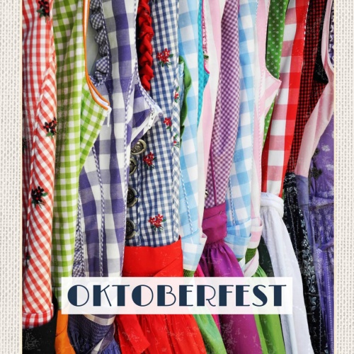 Schild Oktoberfest München Bayern Dirndl Kleider D 12x18 20x30 30x40 Blech/Holz