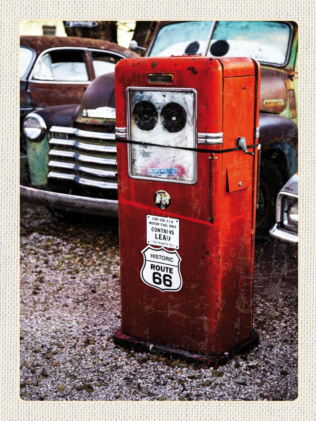 Schild Route 66 Zapfsäule Auto Oldtimer Highway USA 12x18 20x30 30x40 Blech/Holz