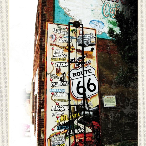 Schild Route 66 Karte Verlauf Straße Highway USA 12x18 20x30 30x40 Blech/Holz