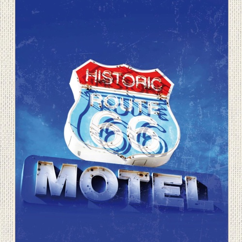 Schild Route 66 Motel Fernstraße Highway USA 12x18 20x30 30x40 Blech/Holz