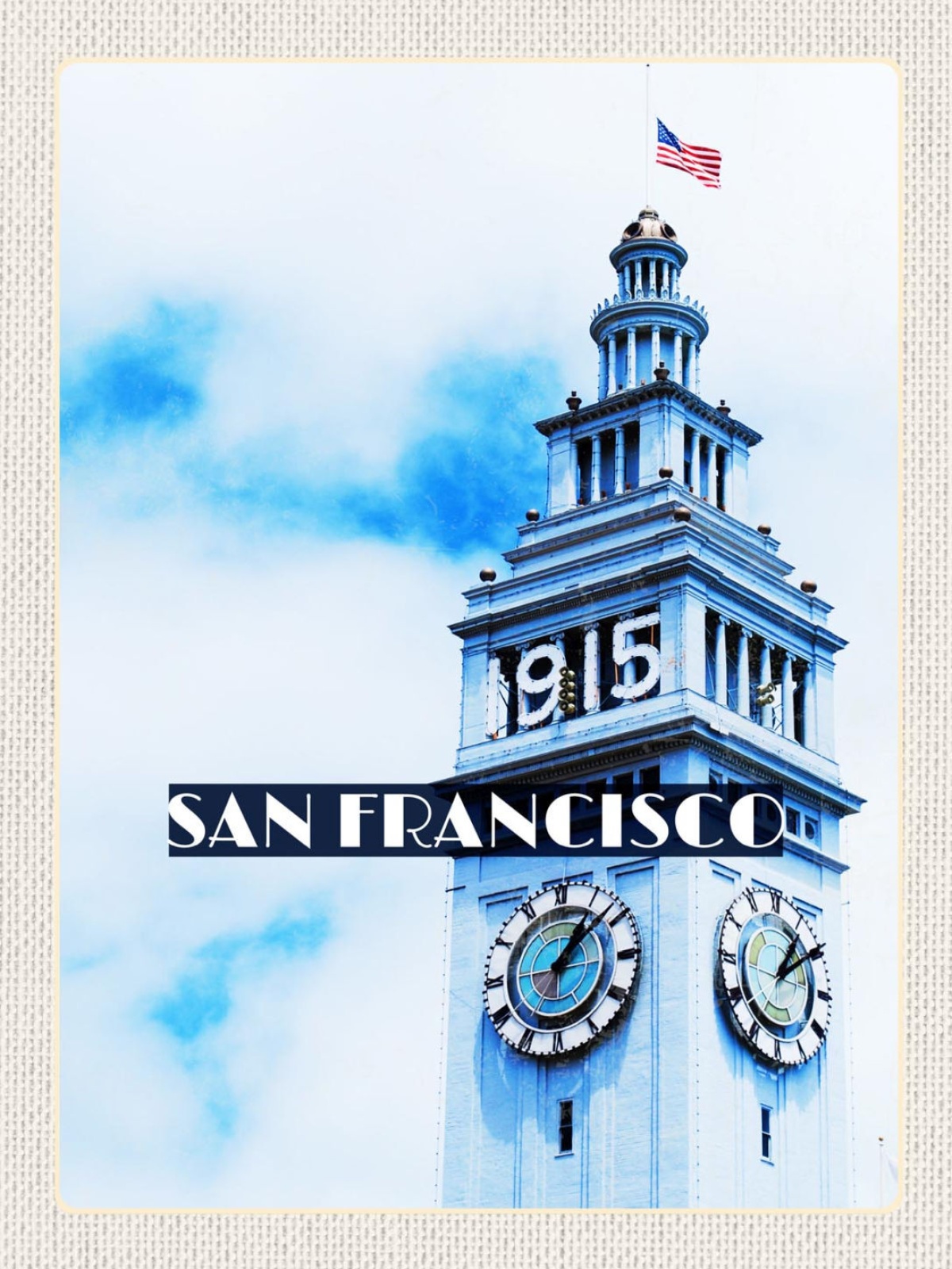 Schild San Francisco Ferry Building Gebäude Uhr USA 12x18 20x30 30x40 Blech/Holz
