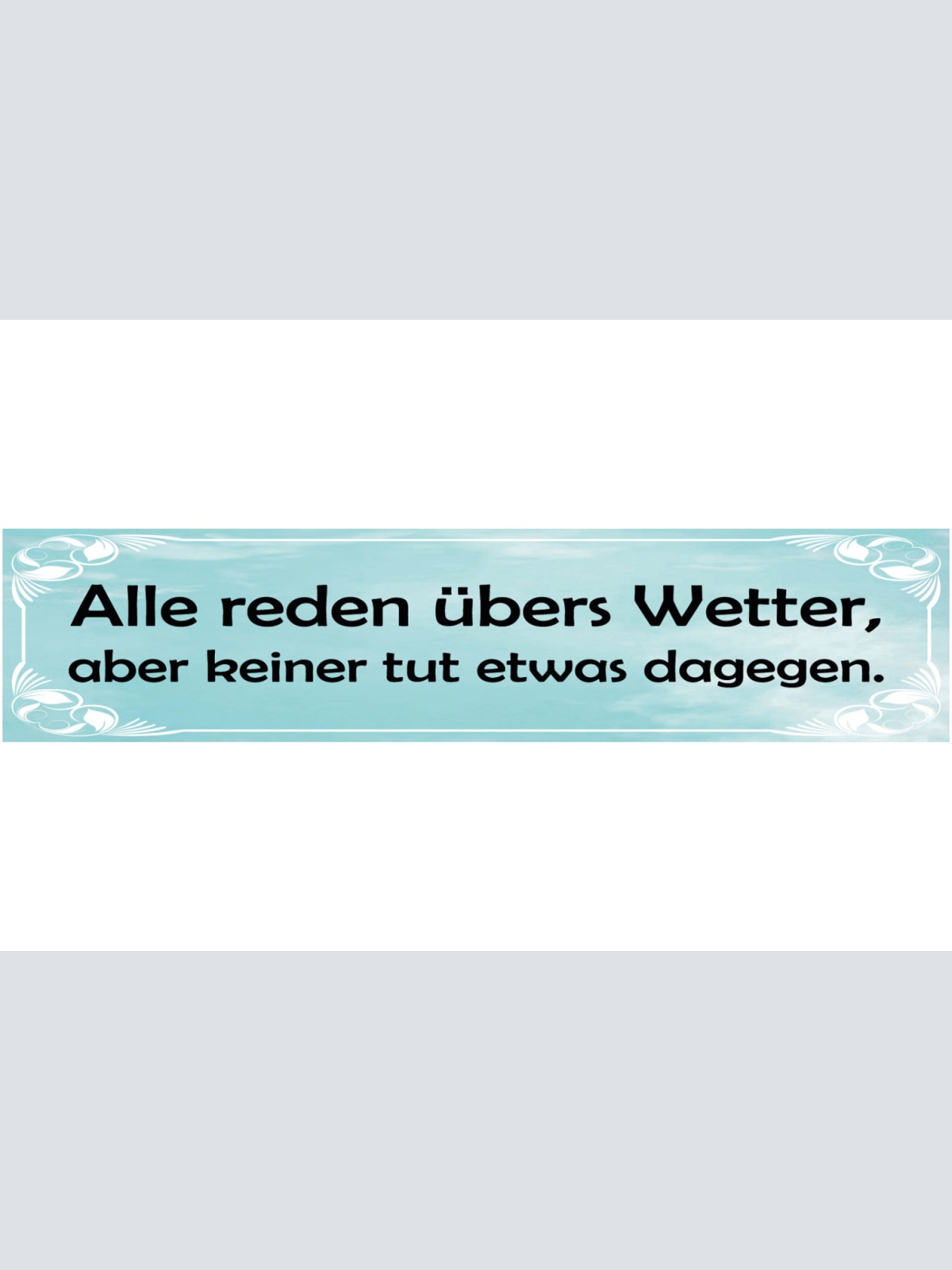 Schild Alle Reden Übers Wetter Aber Keiner Tut Was Dagegen 46 x 10 Blech od Holz