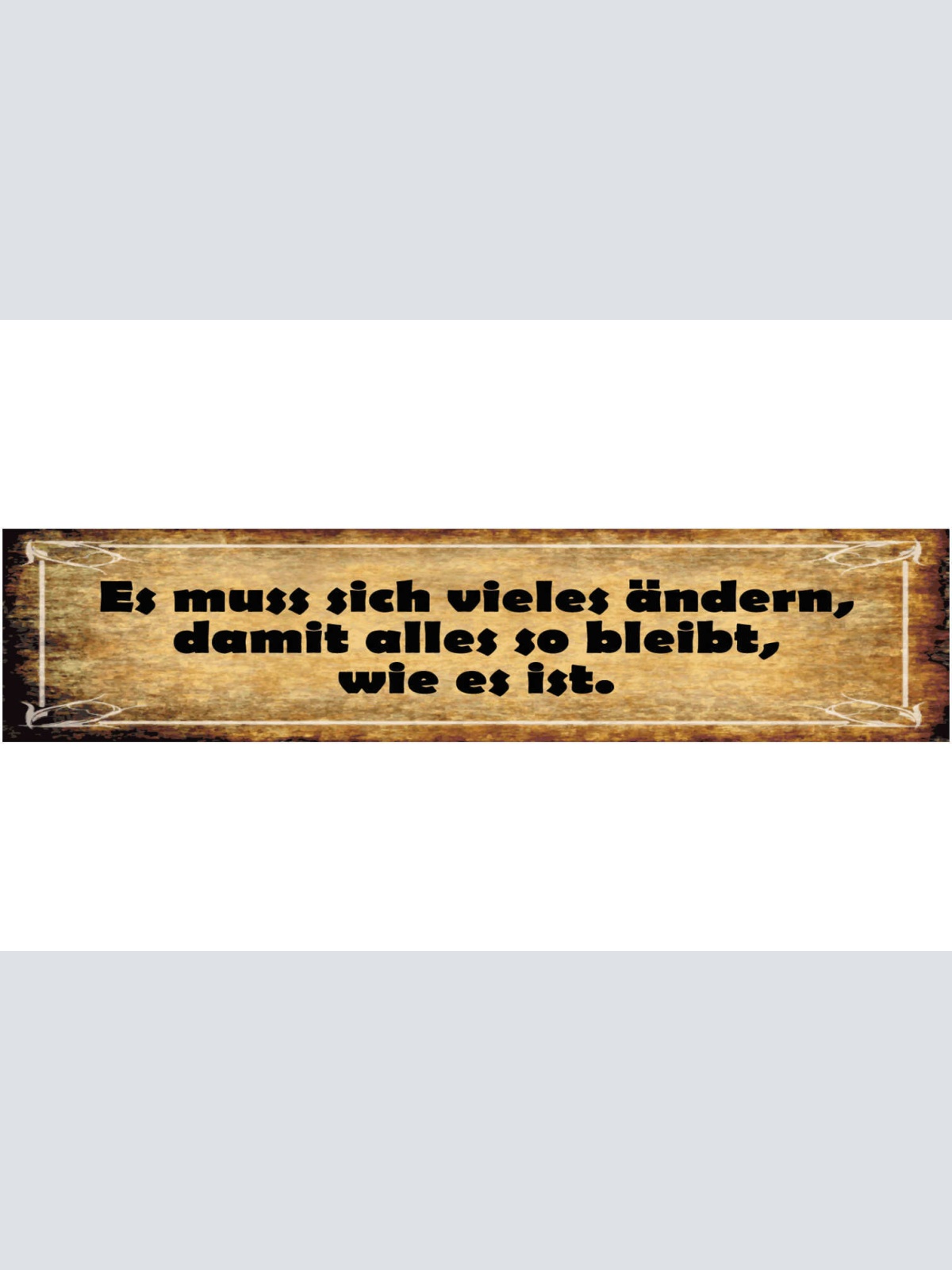Schild Es Muss Sich Viel Ändern Das Alles So Bleibt Wie Es Ist 46 x 10