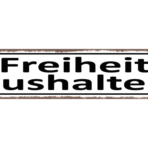 Schild Freiheit Aushalten Ausfahrt Freihalten 46 x 10 Blech od. Holz