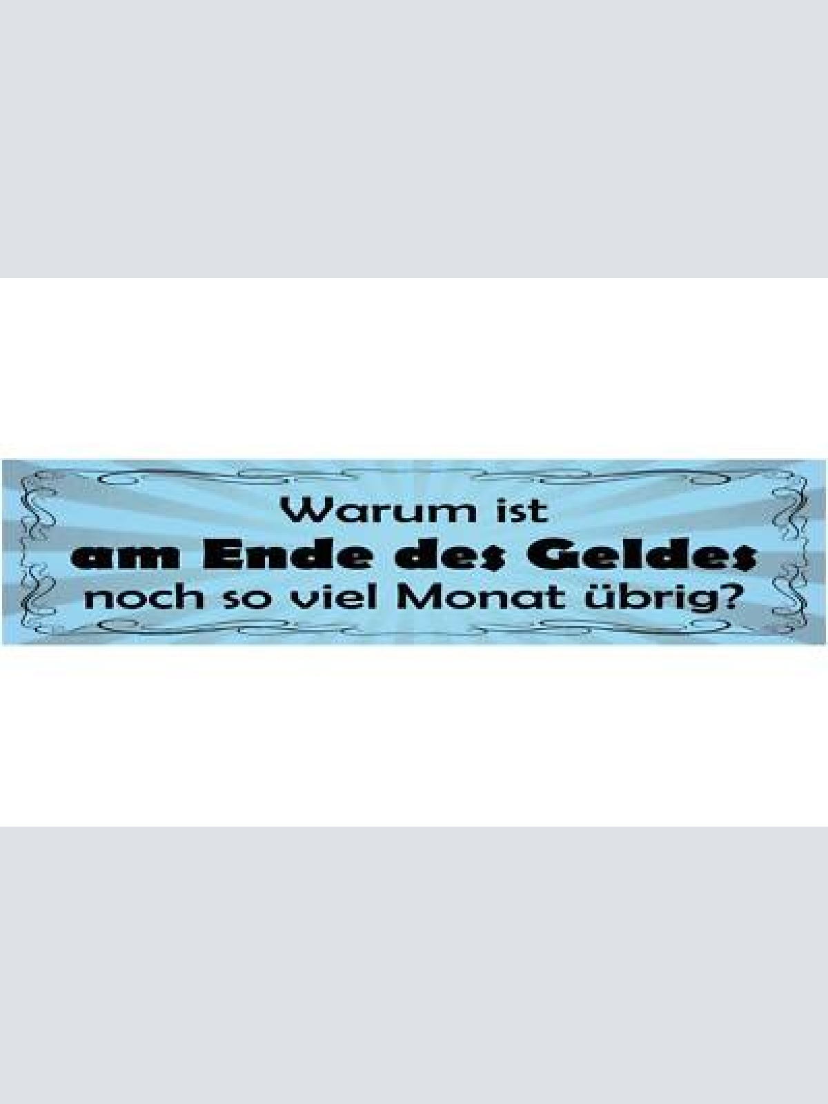 Schild warum ist am ende des geldes noch so viel monat übrig 46x10 blech od.holz