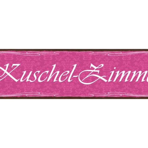 Schild Kuschel Zimmer Liebe Romantik Paar Wohnung Raum 46 x 10 Blech od. Holz