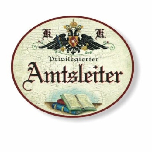 Kuk nostalgie holzschild priviligierter amtsleiter