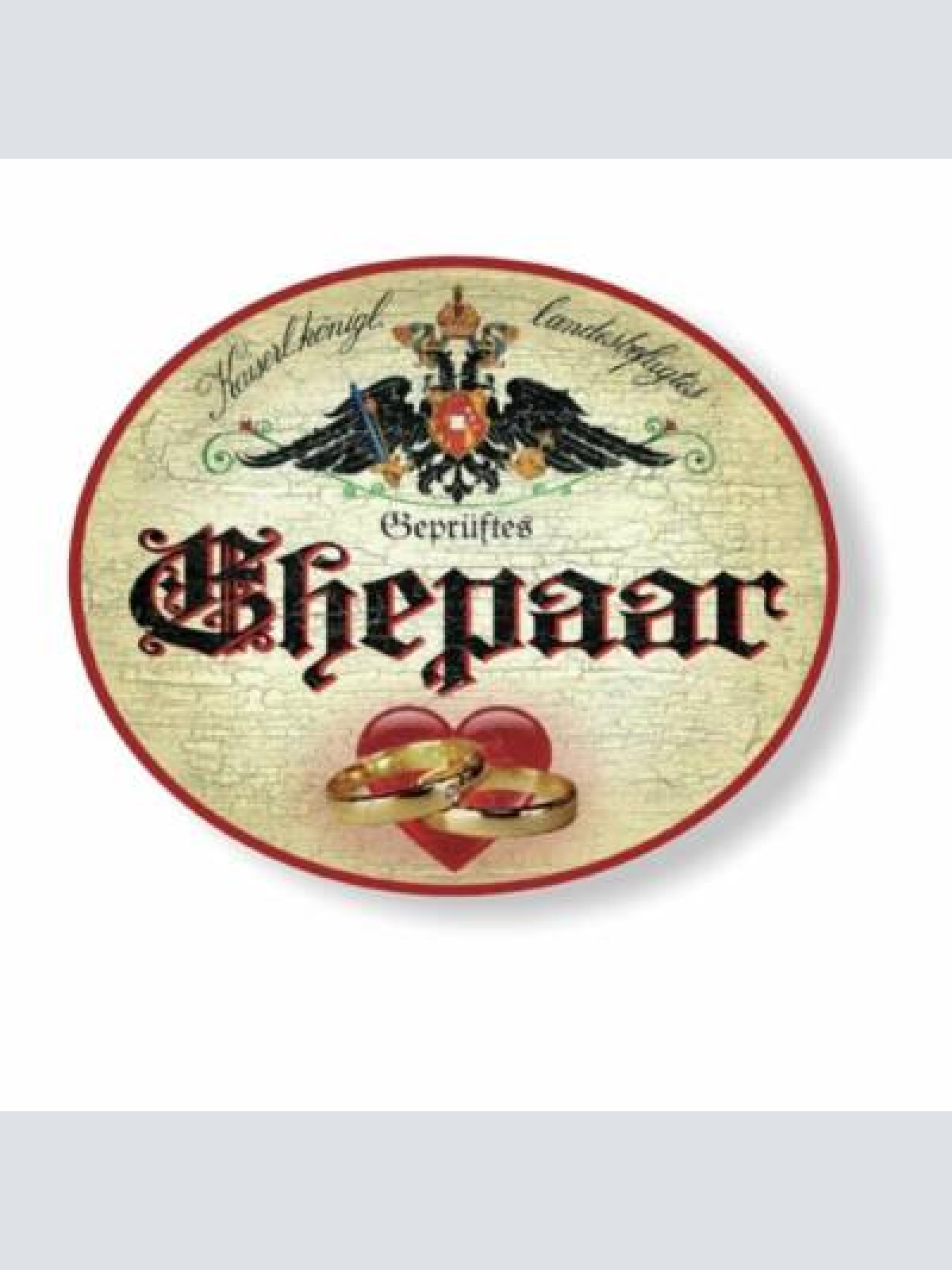 Kuk nostalgie holzschild geprüftes ehepaar