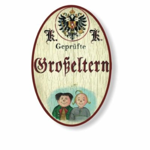 Kuk nostalgie holzschild geprüfte großeltern