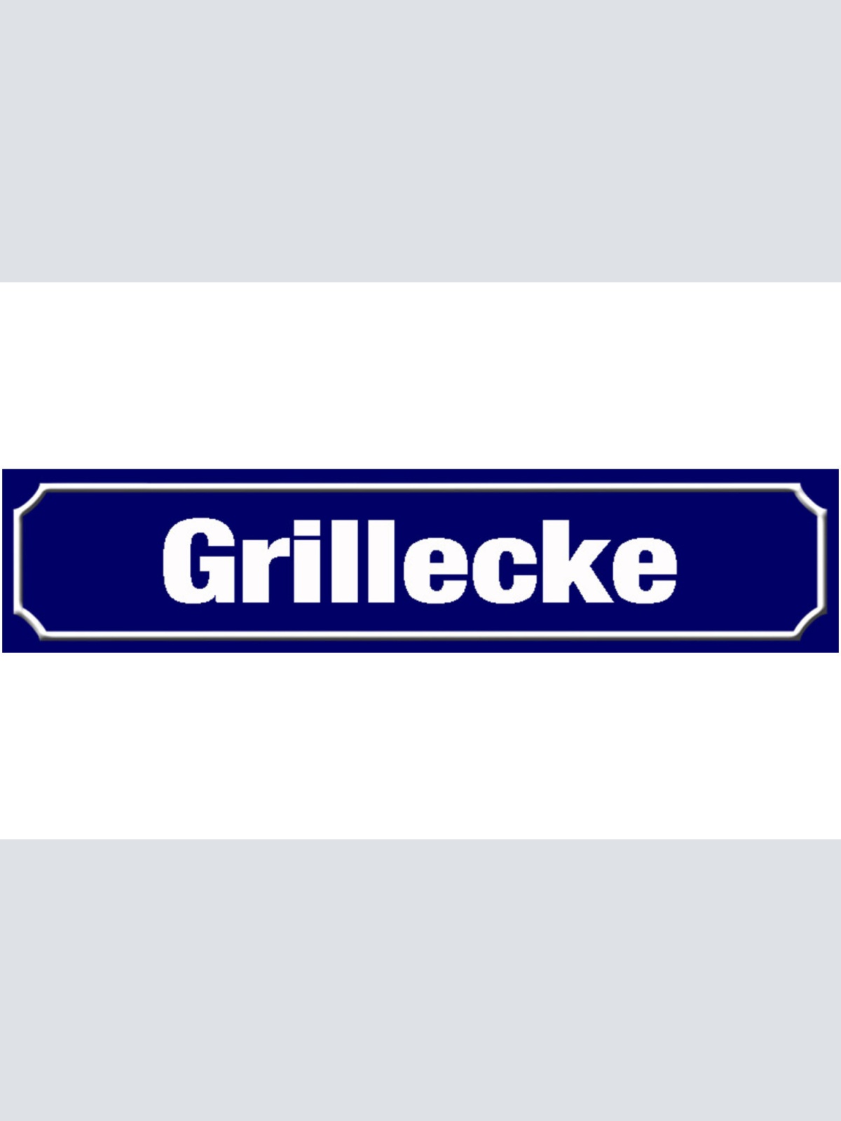 Schild Grill Ecke Grillen BBQ Garten Ort Straße Platz 46 x 10 Blech od. Holz