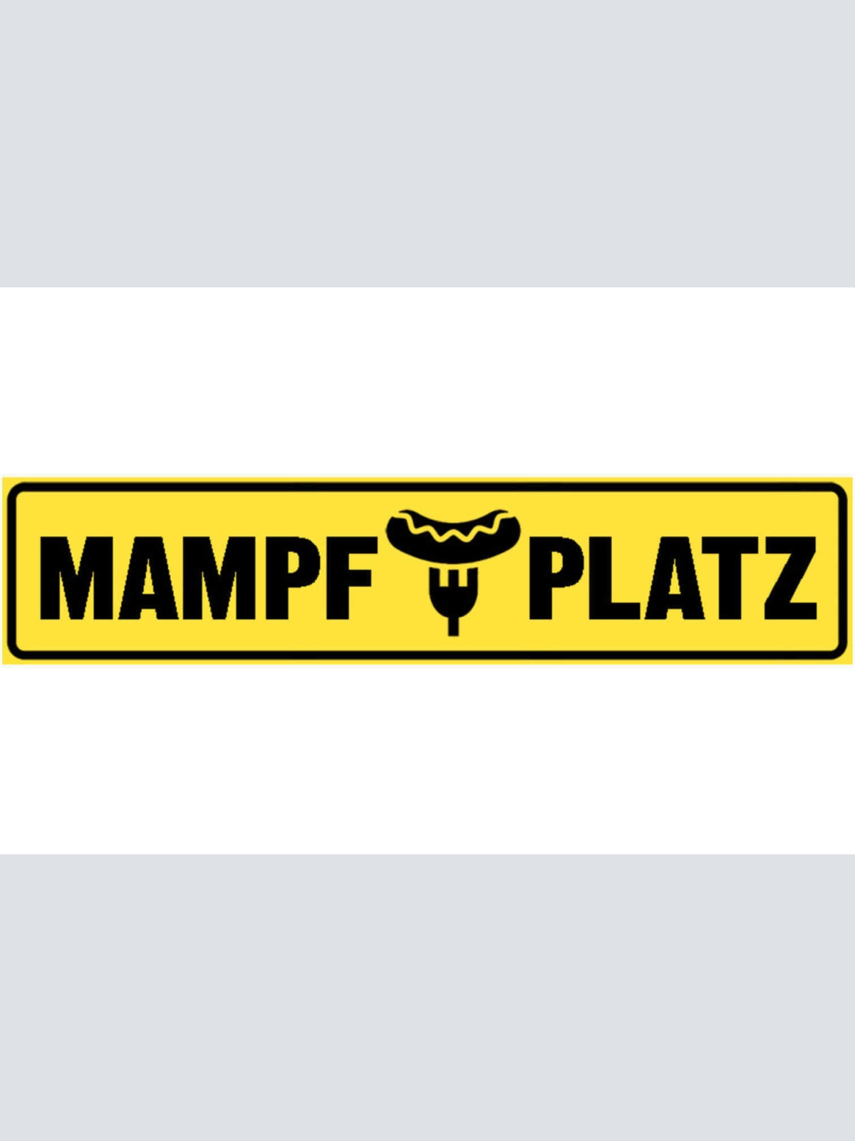 Schild Mampf Platz Essen Jause Picnic Restaurant Imbiss 46 x 10 Blech od. Holz