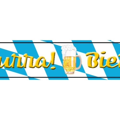 Schild Hurra Bier Alkohol Wirt Lokal Bar Freude Glas 46 x 10 Blech od. Holz