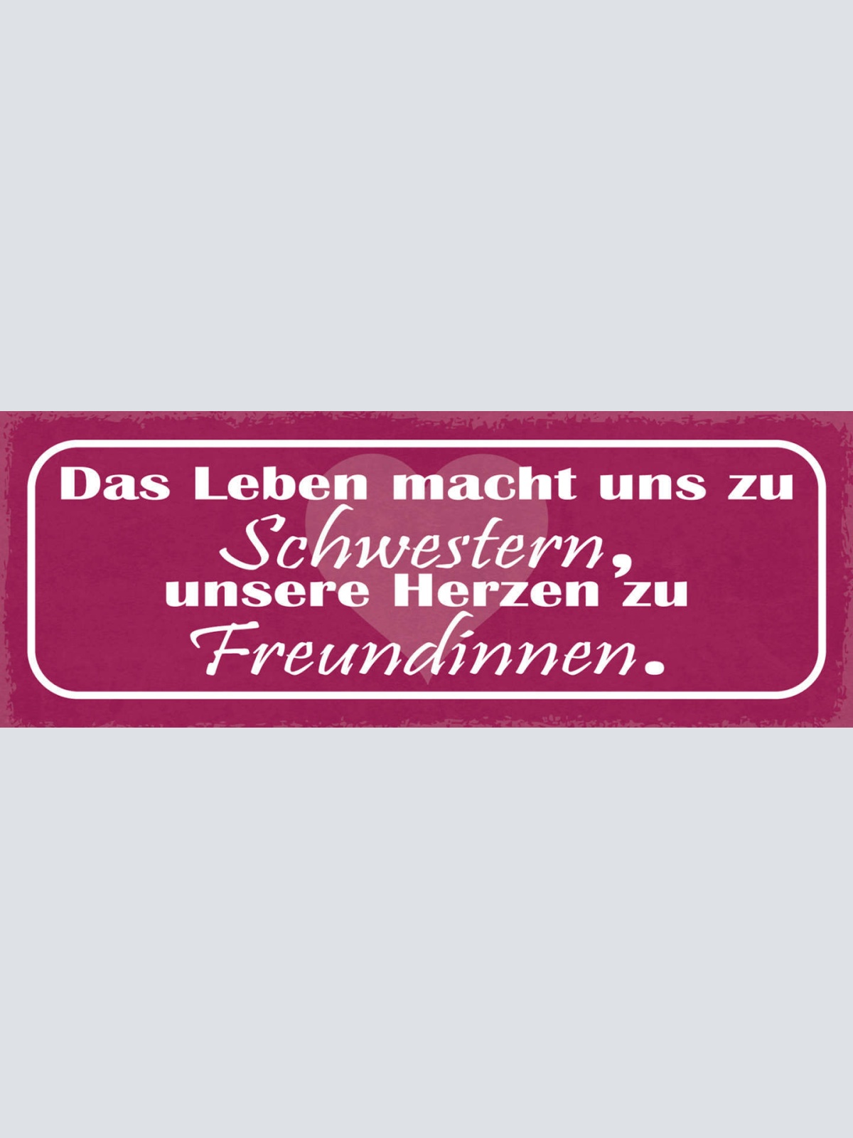 Schild Das Leben Macht Uns Zu Schwestern Unsere Herzen Zu Freundinnen 27x10
