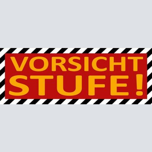 Schild vorsicht stufe stufen treppe achtung stolpern 27x10 blech od.holz