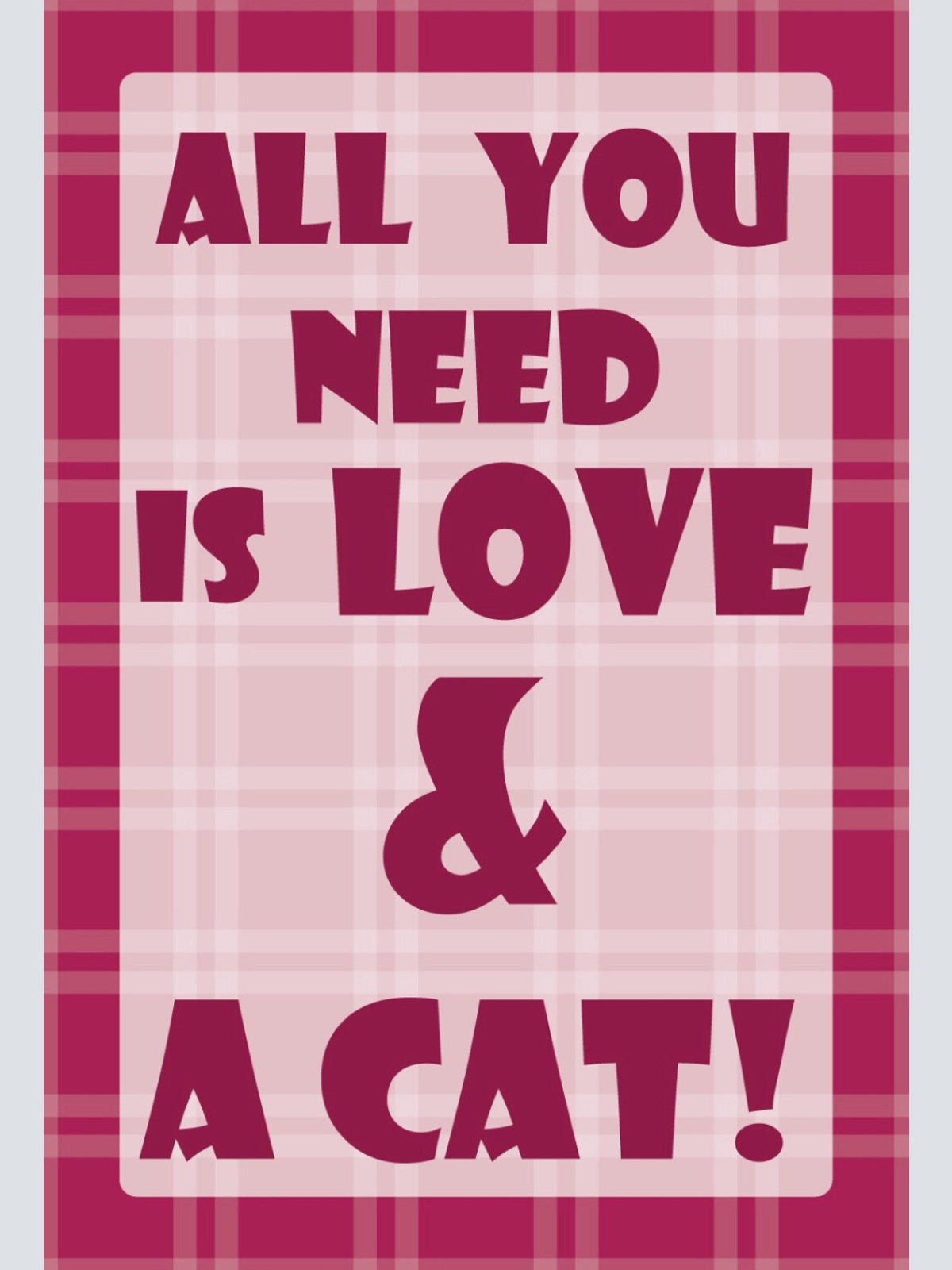 Schild Spruch All you need is Love & a cat Katze Katzen JW