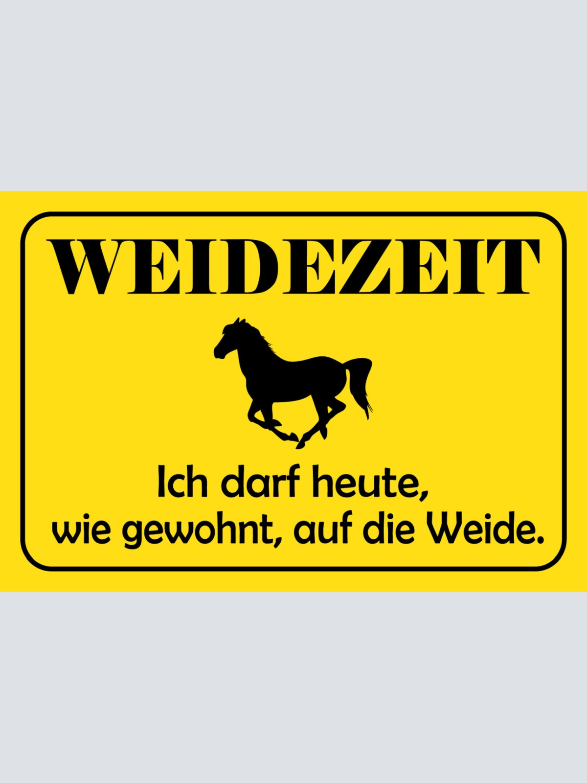 Schild Spruch Weidezeit Ich darf heute wie gewohnt auf die Weide Pferde JW