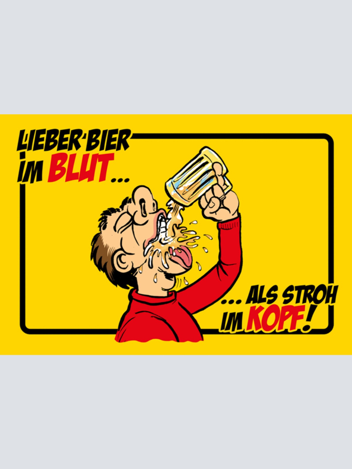 Schild Spruch Lieber Bier im Blut als Stroh im Kopf Alkohol JW